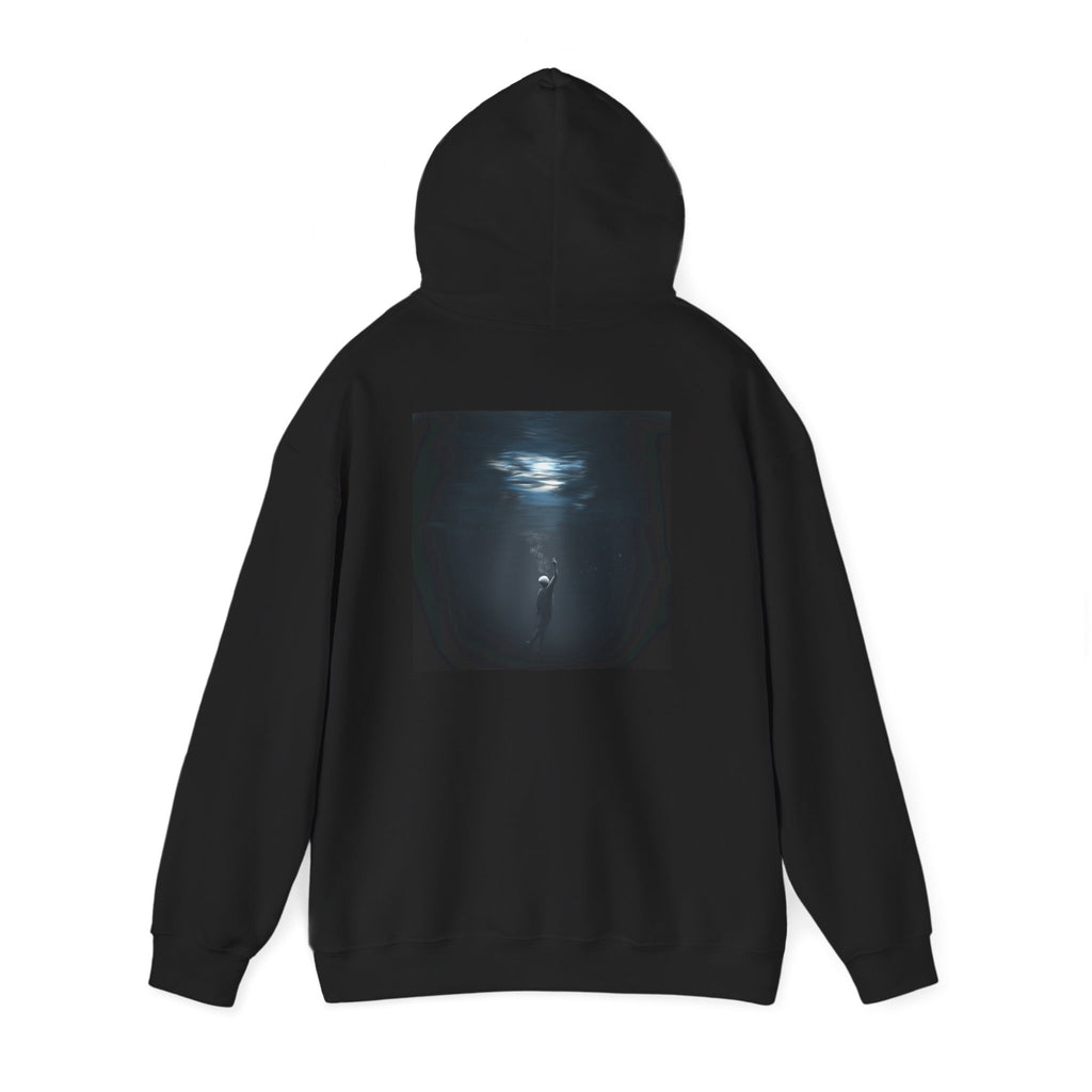 Mystic Deep Sea Hoodie — 'Sunrise' Minimal Front Script & Ocean Light Back Print