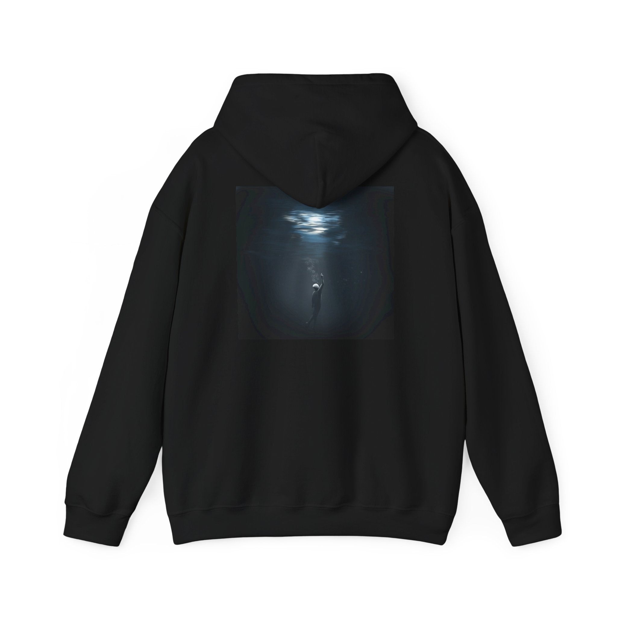 Mystic Deep Sea Hoodie — 'Sunrise' Minimal Front Script & Ocean Light Back Print