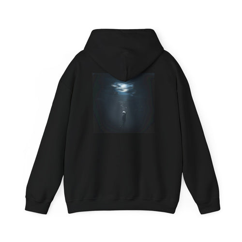 Mystic Deep Sea Hoodie — 'Sunrise' Minimal Front Script & Ocean Light Back Print